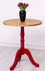 Runder Landhausstil Massivholz Esstisch Küchentisch Naturfarben Rot Round Country Style Solid Wood Dining Table Kitchen Table Natural Red
