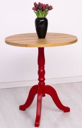Runder Landhausstil Massivholz Esstisch Küchentisch Naturfarben Rot Round Country Style Solid Wood Dining Table Kitchen Table Natural Red