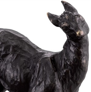 Casa Padrino Luxus Deko Skulptur Reh 25,5 x 9 x H. 32 cm - Bronze Deko Skulptur - Bronze Deko Figur - Schreibtisch Deko - Wohnzimmer Deko - Luxus Qualität
