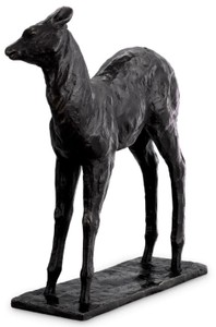 Casa Padrino escultura decorativa de lujo ciervo 25,5 x 9 x A. 32 cm - Escultura decorativa de bronce - Figura decorativa de bronce - Decoración de escritorio - Calidad de lujo