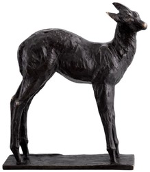 Casa Padrino luxury decorative sculpture deer 25.5 x 9 x H. 32 cm - Bronze decorative sculpture - Bronze decorative figure - Desk decoration - Luxury Quality