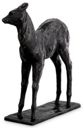 Casa Padrino luxury decorative sculpture deer 25.5 x 9 x H. 32 cm - Bronze decorative sculpture - Bronze decorative figure - Desk decoration - Luxury Quality