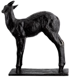 Casa Padrino luxury decorative sculpture deer 25.5 x 9 x H. 32 cm - Bronze decorative sculpture - Bronze decorative figure - Desk decoration - Luxury Quality