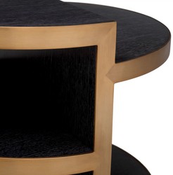 Runder Luxus Designer Beistelltisch Schwarzgrau Messing Round Luxury Designer Side Table Black Gray Brass