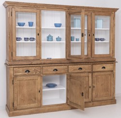 Landhausstil Massivholz Küchenschrank Esszimmerschrank Naturfarben Weiß Country Style Solid Wood Kitchen Cabinet Dining Room Cabinet Natural White
