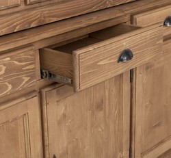 Landhausstil Massivholz Küchenschrank Esszimmerschrank Naturfarben Weiß Country Style Solid Wood Kitchen Cabinet Dining Room Cabinet Natural White