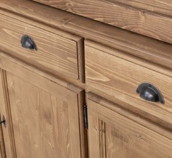 Landhausstil Massivholz Küchenschrank Esszimmerschrank Naturfarben Weiß Country Style Solid Wood Kitchen Cabinet Dining Room Cabinet Natural White