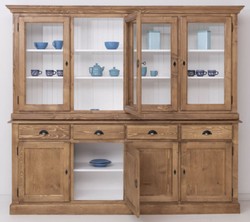 Landhausstil Massivholz Küchenschrank Esszimmerschrank Naturfarben Weiß Country Style Solid Wood Kitchen Cabinet Dining Room Cabinet Natural White