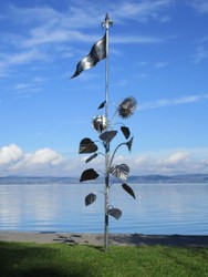 Luxus XXL Garten Hotel Edelstahl Deko Skulptur Silber