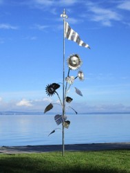 Luxus XXL Garten Hotel Edelstahl Deko Skulptur Silber