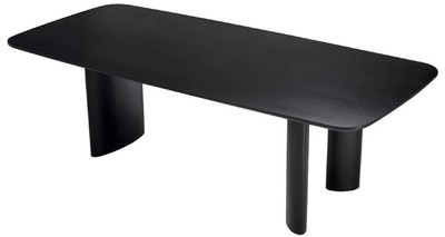 Casa Padrino Luxus Esstisch Schwarz 241 x 109,5 x H. 77 cm - Rechteckiger Massivholz Küchentisch - Esszimmer Möbel - Küchen Möbel - Luxus Möbel - Luxus Einrichtung