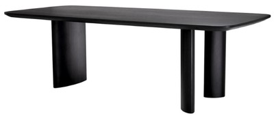 Casa Padrino Luxus Esstisch Schwarz 241 x 109,5 x H. 77 cm - Rechteckiger Massivholz Küchentisch - Esszimmer Möbel - Küchen Möbel - Luxus Möbel - Luxus Einrichtung