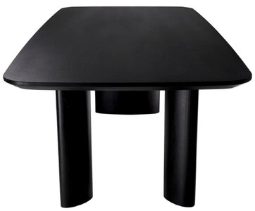 Casa Padrino Luxus Esstisch Schwarz 241 x 109,5 x H. 77 cm - Rechteckiger Massivholz Küchentisch - Esszimmer Möbel - Küchen Möbel - Luxus Möbel - Luxus Einrichtung