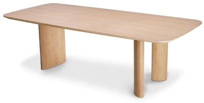 Casa Padrino table à manger de luxe naturelle 241 x 109,5 x A. 77 cm - Table de cuisine rectangulaire en bois massif - Meuble de salle à manger - Meuble de luxe - Ameublement de luxe