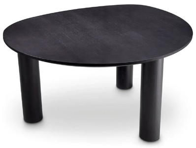 Casa Padrino table à manger de luxe noir 149 x 128,5 x H. 77 cm - Table de cuisine en bois massif - Meuble de salle à manger - Meuble de luxe - Ameublement de luxe