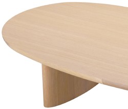 Casa Padrino luxury coffee table natural 168.5 x 86.5 x H. 35.5 cm - Oval solid wood living room table - Living room furniture - Luxury furniture - Luxury furnishings