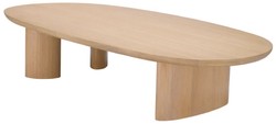 Casa Padrino luxury coffee table natural 168.5 x 86.5 x H. 35.5 cm - Oval solid wood living room table - Living room furniture - Luxury furniture - Luxury furnishings