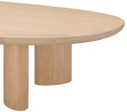 Casa Padrino luxury coffee table natural 168.5 x 86.5 x H. 35.5 cm - Oval solid wood living room table - Living room furniture - Luxury furniture - Luxury furnishings