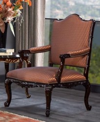 Casa Padrino sillón barroco de lujo naranja / marrón oscuro - Magnífico sillón de salón - Muebles de salón de estilo barroco - Muebles de lujo de estilo barroco - Mobiliario barroco