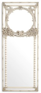 Casa Padrino espejo de pared de caoba de lujo blanco antiguo 95 x 9,5 x A. 229,5 cm - Espejo de armario rectangular - Espejo de salón - Muebles de armario - Muebles de salón - Muebles de lujo