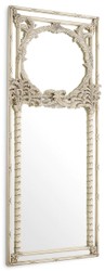 Casa Padrino miroir mural de luxe en acajou blanc antique 95 x 9,5 x H. 229,5 cm - Miroir d'armoire rectangulaire - Miroir de salon - Meuble d'armoire - Meuble de salon - Meuble de luxe
