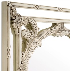 Casa Padrino miroir mural de luxe en acajou blanc antique 95 x 9,5 x H. 229,5 cm - Miroir d'armoire rectangulaire - Miroir de salon - Meuble d'armoire - Meuble de salon - Meuble de luxe