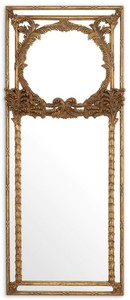 Casa Padrino specchio da parete di lusso in mogano oro antico 95 x 9,5 x A. 229,5 cm - Specchio guardaroba rettangolare - Specchio soggiorno - Mobile guardaroba - Mobile da soggiorno di lusso