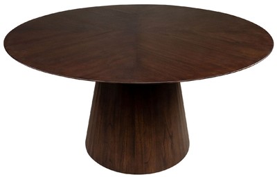 Casa Padrino table à manger de luxe marron foncé Ø 150 x H. 76 cm - Table de cuisine ronde en bois massif - Meuble de salle à manger - Meuble de luxe - Ameublement de luxe