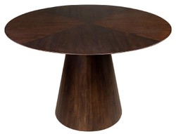 Casa Padrino table à manger de luxe marron foncé Ø 120 x H. 76 cm - Table de cuisine ronde en bois massif - Meuble de salle à manger - Meuble de luxe - Ameublement de luxe