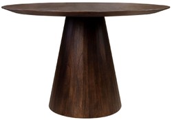 Casa Padrino table à manger de luxe marron foncé Ø 120 x H. 76 cm - Table de cuisine ronde en bois massif - Meuble de salle à manger - Meuble de luxe - Ameublement de luxe