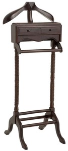 Casa Padrino serviteur muet de luxe en acajou avec 2 tiroirs marron foncé 51 x 46,5 x H. 123 cm - Porte Vêtements - Porte Manteaux - Serviteur Muet - Accessoires de Chambre - Accessoires d'Hôtel