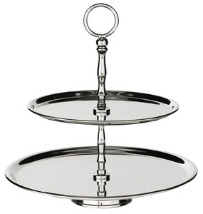 Casa Padrino luxury etagere silver Ø 26 x H. 28 cm - Round cake & biscuit cake stand - Gastronomy accessories - Restaurant accessories - Hotel accessories - Luxury accessories