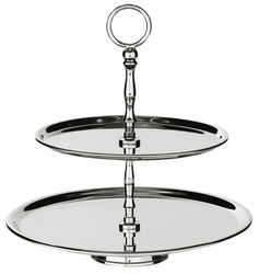Casa Padrino luxury etagere silver Ø 26 x H. 28 cm - Round cake & biscuit cake stand - Gastronomy accessories - Restaurant accessories - Hotel accessories - Luxury accessories