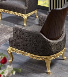 Casa Padrino luxury baroque armchair gray / dark brown / gold - Magnificent living room armchair - Baroque style living room furniture - Luxury furniture in baroque style - Baroque furnishings