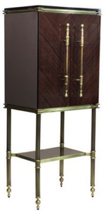 Casa Padrino armoire de bar de luxe marron foncé brillant / or mat 82 x 52 x H. 162 cm - Armoire à vin avec 2 portes - Armoire de salon - Armoire bar - Meubles d'Hôtel - Collection de Luxe