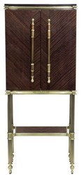 Casa Padrino armoire de bar de luxe marron foncé brillant / or mat 82 x 52 x H. 162 cm - Armoire à vin avec 2 portes - Armoire de salon - Armoire bar - Meubles d'Hôtel - Collection de Luxe
