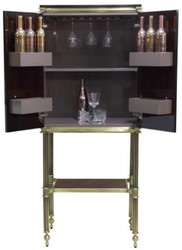 Casa Padrino armoire de bar de luxe marron foncé brillant / or mat 82 x 52 x H. 162 cm - Armoire à vin avec 2 portes - Armoire de salon - Armoire bar - Meubles d'Hôtel - Collection de Luxe