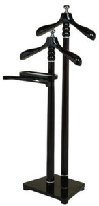 Casa Padrino serviteur muet double de luxe noir / argent 50 x 44 x H. 126 cm - Porte Vêtements - Porte Manteaux - Serviteur Muet - Accessoires de Chambre - Accessoires d'Hôtel