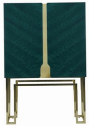 Casa Padrino armadio bar di lusso verde / oro / rosso 110 x 44 x A. 167 cm - Armadio del vino con 2 ante - Armadio soggiorno - Armadio bar - Mobili Hotel - Collezione di Lusso