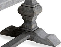 Casa Padrino mesa de comedor estilo campestre gris 180 x 90 x A. 76 cm - Mesa de cocina rectangular de madera maciza fabricada en madera vieja sin tratar - Muebles de comedor de estilo campestre