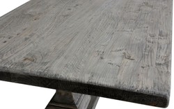 Casa Padrino mesa de comedor estilo campestre gris 180 x 90 x A. 76 cm - Mesa de cocina rectangular de madera maciza fabricada en madera vieja sin tratar - Muebles de comedor de estilo campestre