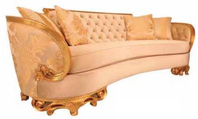 Casa Padrino divano barocco di lusso beige / oro - Magnifico divano da soggiorno - Mobili da soggiorno in stile barocco - Mobili di lusso in stile barocco - Nobile e Magnifico