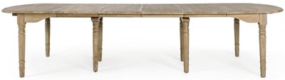 Casa Padrino Luxus Massivholz Esstisch Naturfarben 152-382 x 120 x H. 78 cm - Ausziehbarer Massivholz Küchentisch - Esszimmer Möbel - Küchen Möbel - Massivholz Möbel - Luxus Möbel