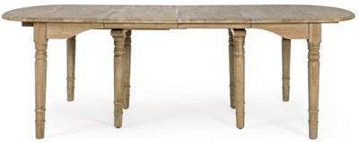 Casa Padrino Luxus Massivholz Esstisch Naturfarben 152-382 x 120 x H. 78 cm - Ausziehbarer Massivholz Küchentisch - Esszimmer Möbel - Küchen Möbel - Massivholz Möbel - Luxus Möbel