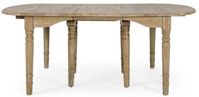 Casa Padrino Luxus Massivholz Esstisch Naturfarben 152-382 x 120 x H. 78 cm - Ausziehbarer Massivholz Küchentisch - Esszimmer Möbel - Küchen Möbel - Massivholz Möbel - Luxus Möbel