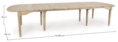 Casa Padrino Luxus Massivholz Esstisch Naturfarben 152-382 x 120 x H. 78 cm - Ausziehbarer Massivholz Küchentisch - Esszimmer Möbel - Küchen Möbel - Massivholz Möbel - Luxus Möbel