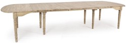 Casa Padrino luxury solid wood dining table natural 152-382 x 120 x H. 78 cm - Extendable solid wood kitchen table - Dining room furniture - Kitchen furniture - Solid wood furniture
