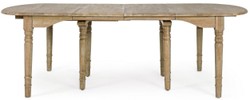 Casa Padrino luxury solid wood dining table natural 152-382 x 120 x H. 78 cm - Extendable solid wood kitchen table - Dining room furniture - Kitchen furniture - Solid wood furniture