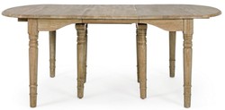 Casa Padrino luxury solid wood dining table natural 152-382 x 120 x H. 78 cm - Extendable solid wood kitchen table - Dining room furniture - Kitchen furniture - Solid wood furniture