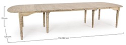 Casa Padrino luxury solid wood dining table natural 152-382 x 120 x H. 78 cm - Extendable solid wood kitchen table - Dining room furniture - Kitchen furniture - Solid wood furniture